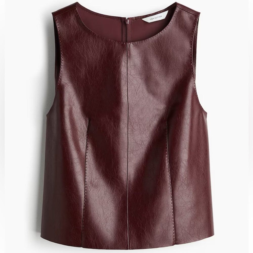 H&M Coated Tank Top – Burgundy – New